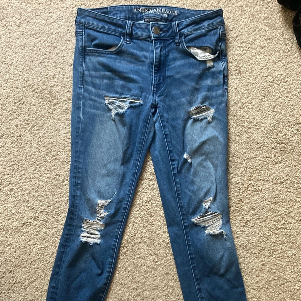 american eagle outfitters ripped jeggings